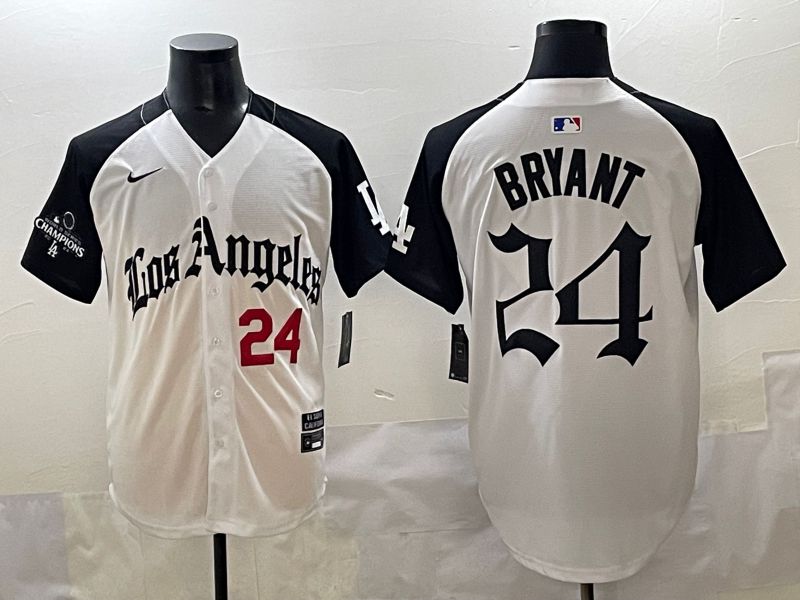 Men 2025 Los Angeles Dodgers #24 Bryant White black Five generations Joint Name Nike MLB Jersey style 5265->los angeles dodgers->MLB Jersey